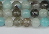 CAM1481 15.5 inches 6mm round Madagascar black amazonite beads