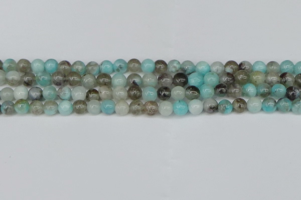 CAM1481 15.5 inches 6mm round Madagascar black amazonite beads