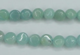 CAM151 15.5 inches 8mm flat round amazonite gemstone beads