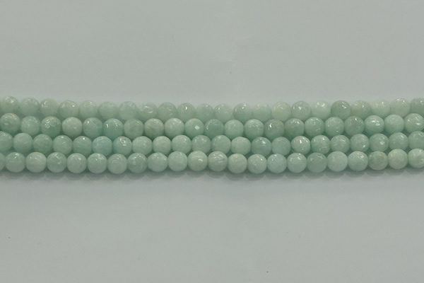 CAM1511 15.5 inches 6mm faceted round natural peru amazonite beads