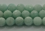 CAM1512 15.5 inches 8mm faceted round natural peru amazonite beads