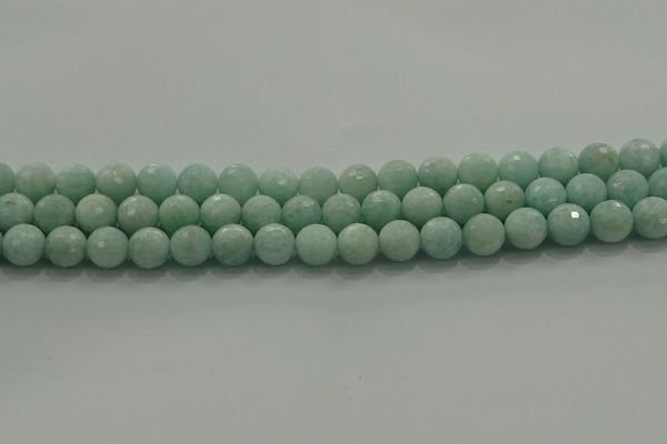 CAM1513 15.5 inches 10mm faceted round natural peru amazonite beads