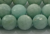 CAM1515 15.5 inches 14mm faceted round natural peru amazonite beads