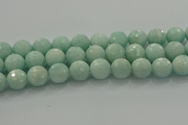 CAM1516 15.5 inches 16mm faceted round peru amazonite beads