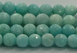 CAM1521 15.5 inches 6mm faceted round natural peru amazonite beads