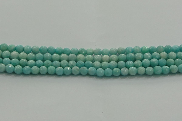 CAM1521 15.5 inches 6mm faceted round natural peru amazonite beads