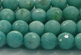 CAM1522 15.5 inches 8mm faceted round natural peru amazonite beads