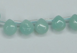 CAM153 9*11mm top-drilled flat teardrop amazonite gemstone beads