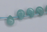 CAM154 8*12mm top-drilled flat teardrop amazonite gemstone beads