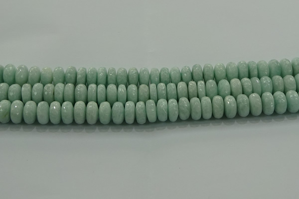 CAM1544 15.5 inches 7*12mm faceted rondelle peru amazonite beads