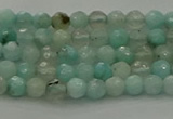 CAM1560 15.5 inches 4mm faceted round Russian amazonite beads