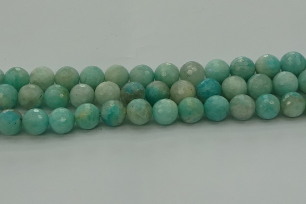 CAM1565 15.5 inches 14mm faceted round Russian amazonite beads