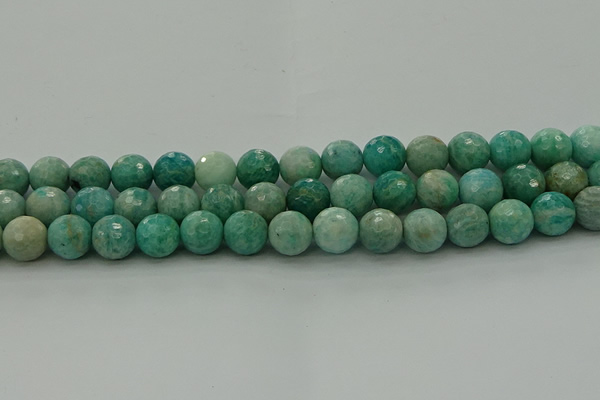 CAM1583 15.5 inches 10mm faceted round Russian amazonite beads