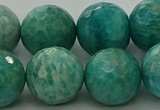 CAM1586 15.5 inches 16mm faceted round Russian amazonite beads