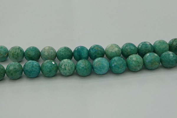 CAM1586 15.5 inches 16mm faceted round Russian amazonite beads