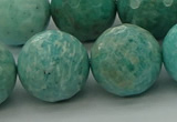 CAM1587 15.5 inches 18mm faceted round Russian amazonite beads