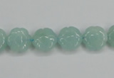 CAM159 15.5 inches 12mm carved flower amazonite gemstone beads