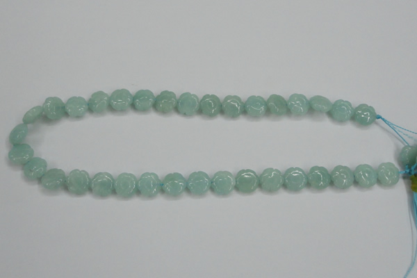 CAM159 15.5 inches 12mm carved flower amazonite gemstone beads