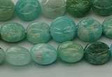 CAM1591 15.5 inches 8mm flat round Russian amazonite beads