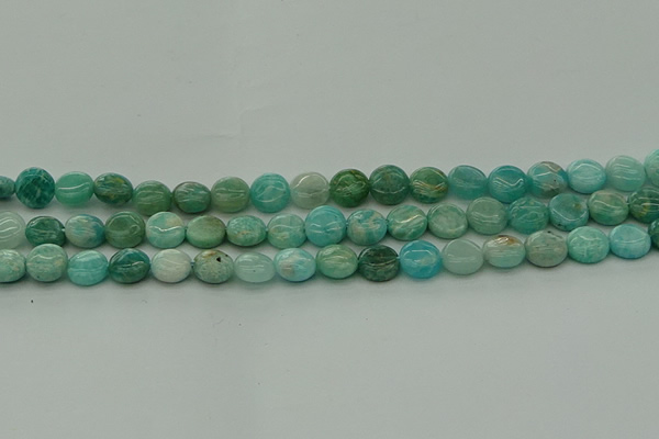 CAM1591 15.5 inches 8mm flat round Russian amazonite beads