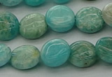 CAM1592 15.5 inches 10mm flat round Russian amazonite beads