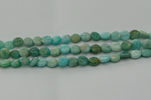 CAM1592 15.5 inches 10mm flat round Russian amazonite beads