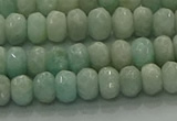 CAM1611 15.5 inches 4*6mm faceted rondelle peru amazonite beads