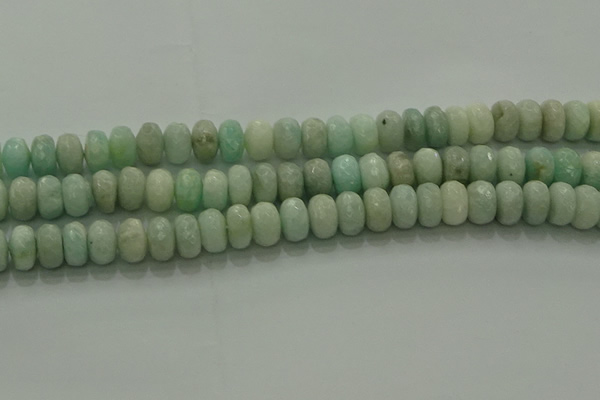 CAM1613 15.5 inches 6*10mm faceted rondelle peru amazonite beads