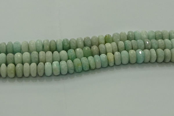 CAM1614 15.5 inches 8*12mm faceted rondelle peru amazonite beads