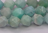 CAM1623 15.5 inches 10mm faceted nuggets amazonite gemstone beads