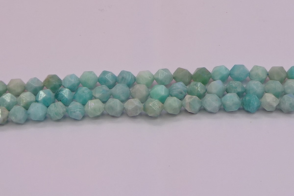 CAM1623 15.5 inches 10mm faceted nuggets amazonite gemstone beads