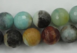 CAM165 15.5 inches 14mm faceted round amazonite gemstone beads