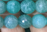 CAM1663 15.5 inches 10mm faceted round Russian amazonite beads