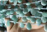 CAM1697 Top drilled 10*14mm faceted briolette amazonite beads