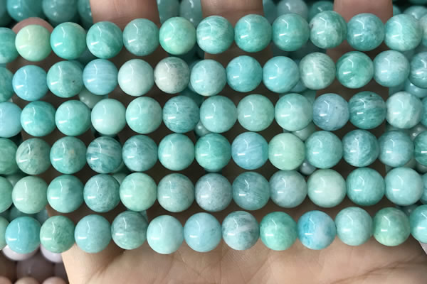 CAM1726 15.5 inches 8mm round amazonite gemstone beads wholesale