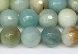 CAM1746 15.5 inches 8mm faceted round amazonite beads wholesale