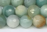 CAM1747 15.5 inches 10mm faceted round amazonite beads wholesale