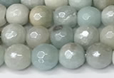 CAM1750 15 inches 6mm faceted round AB-color amazonite beads