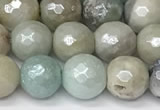 CAM1751 15 inches 8mm faceted round AB-color amazonite agate beads