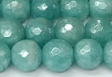 CAM1756 15 inches 8mm faceted round AB-color imitation amazonite agate beads