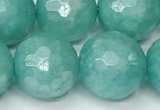 CAM1758 15 inches 12mm faceted round AB-color imitation amazonite beads