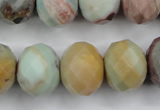 CAM176 15.5 inches 16*20mm faceted rondelle amazonite gemstone beads