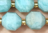 CAM1760 15 inches 9*10mm faceted amazonite beads wholesale