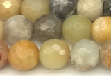 CAM1775 15 inches 6mm faceted round yellow amazonite beads