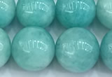 CAM1782 15 inches 9mm - 10mm round amazonite gemstone beads