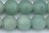 CAM1786 15 inches 8mm round matte amazonite beads, 2mm hole