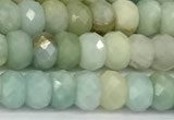 CAM1793 15 inches 4*6mm faceted rondelle amazonite beads