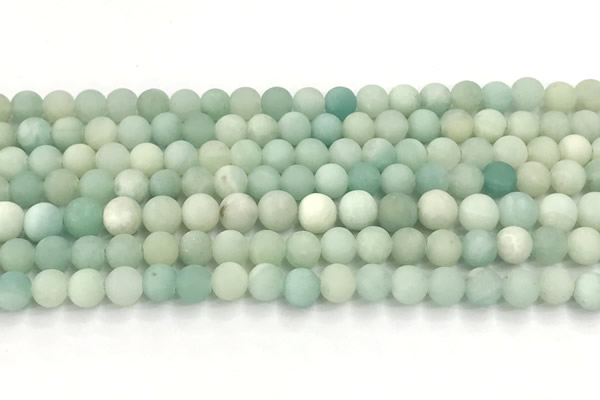 CAM1795 15 inches 4mm round matte amazonite beads