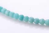 CAM25 4mm  faceted round natural amazonite stone beads Wholesale