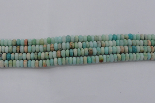 CAM328 15.5 inches 4*8mm rondelle natural peru amazonite beads